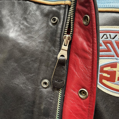 Avirex 'Snuk & Fox' Leather Varsity Jacket - S