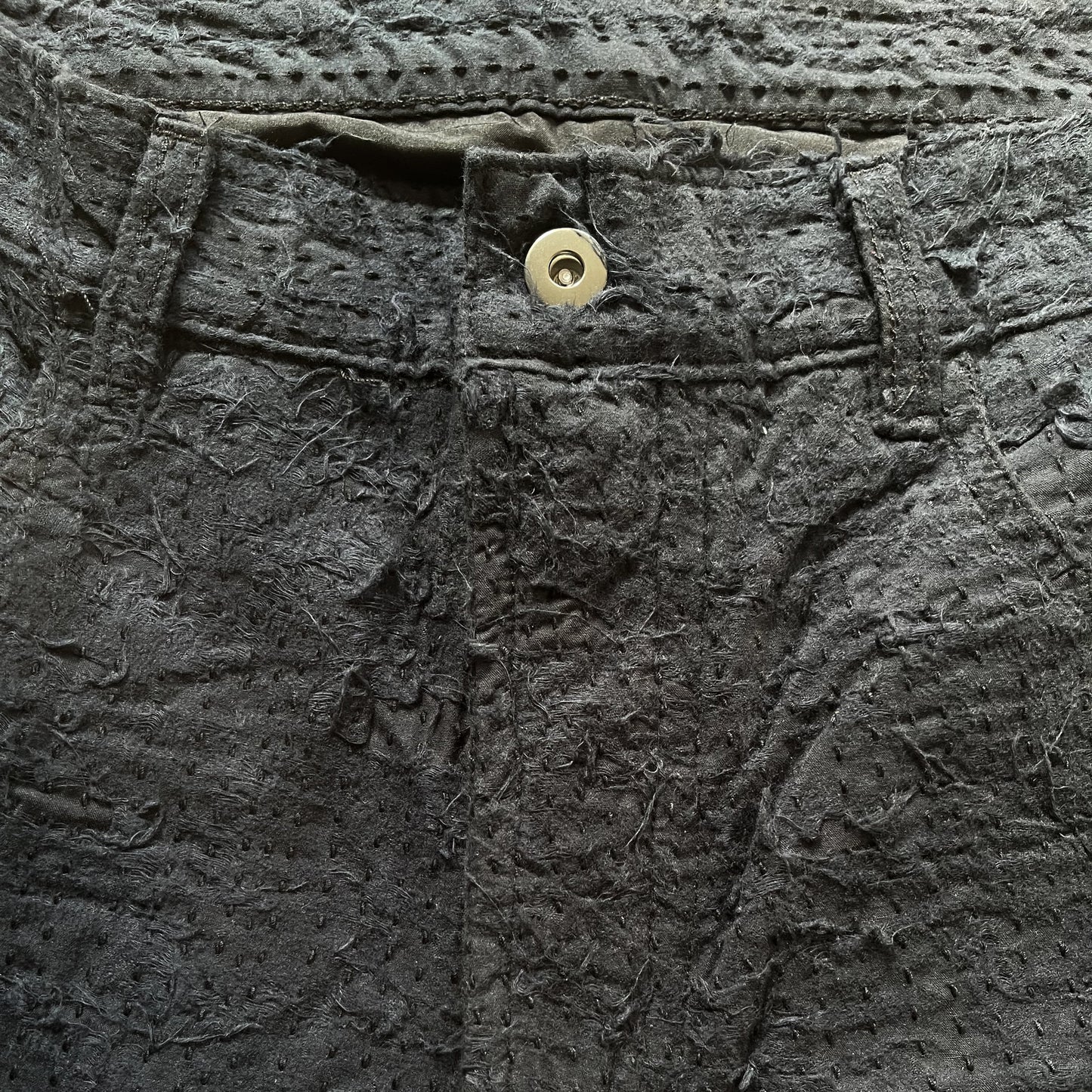 Boro Sashiko Black Distressed Jeans - W34"