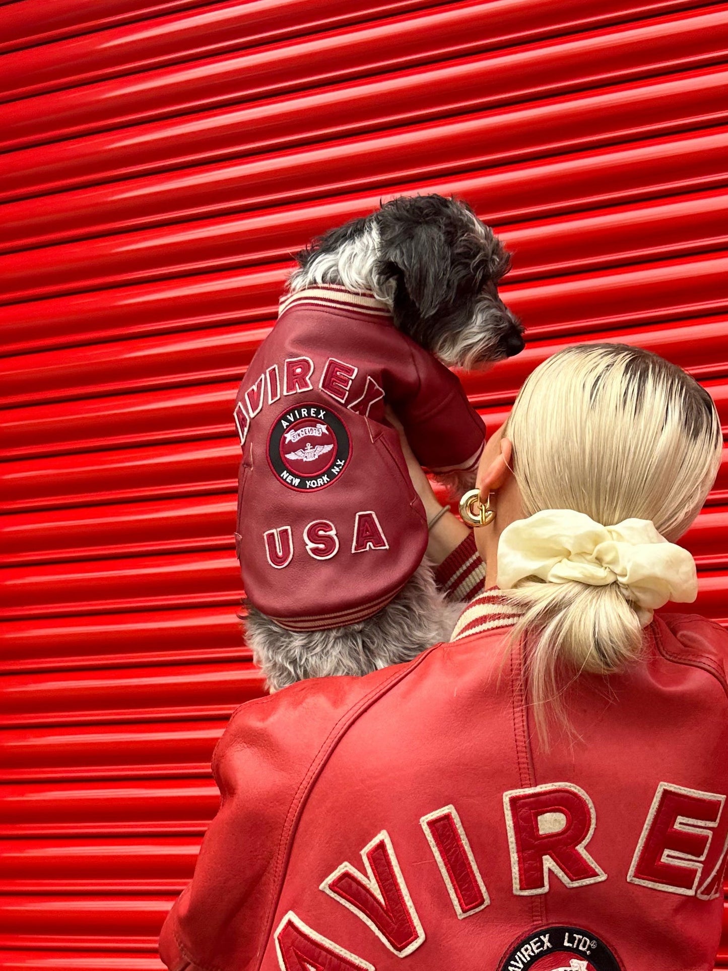 Avirex Leather Jacket For Dog In White