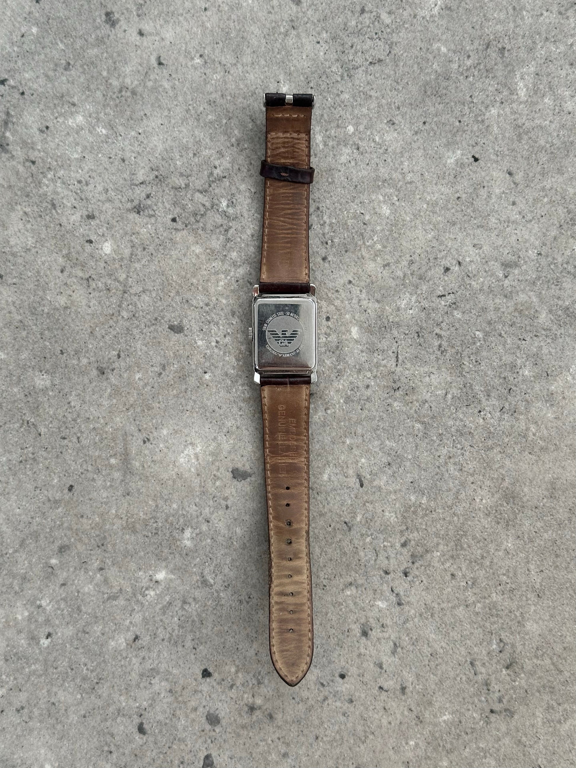 Emporio Armani 2000s Leather Logo Watch