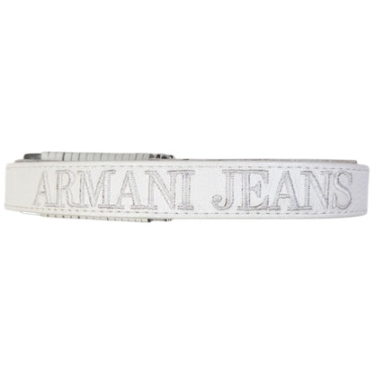 Vintage Armani Jeans Embroidered Leather Belt Size W34