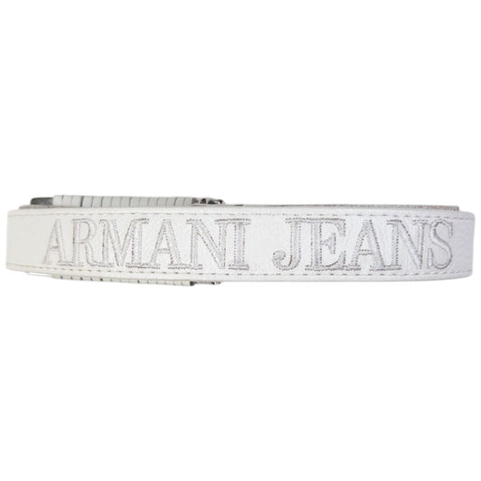 Vintage Armani Jeans Embroidered Leather Belt Size W34