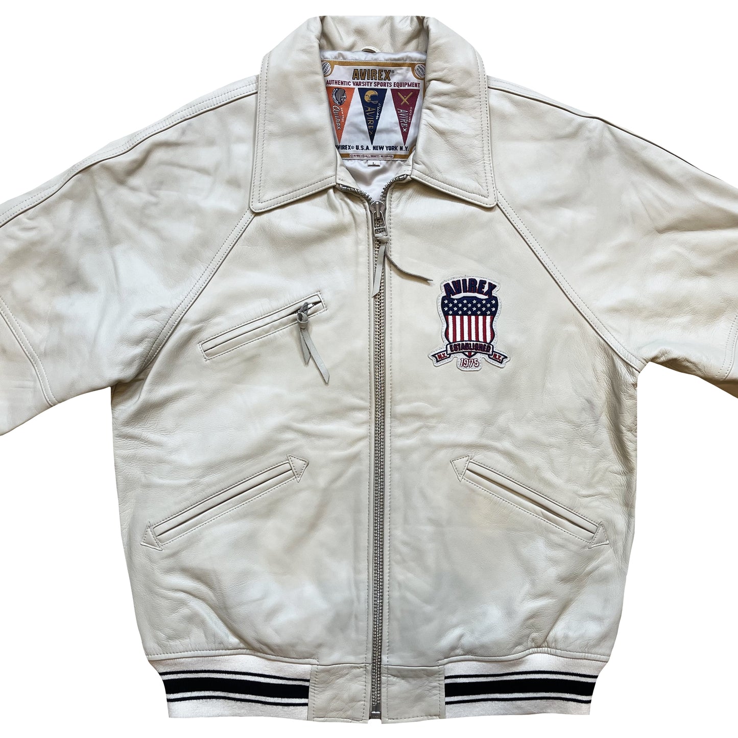 Avirex Icon Leather Varsity Jacket - M / L