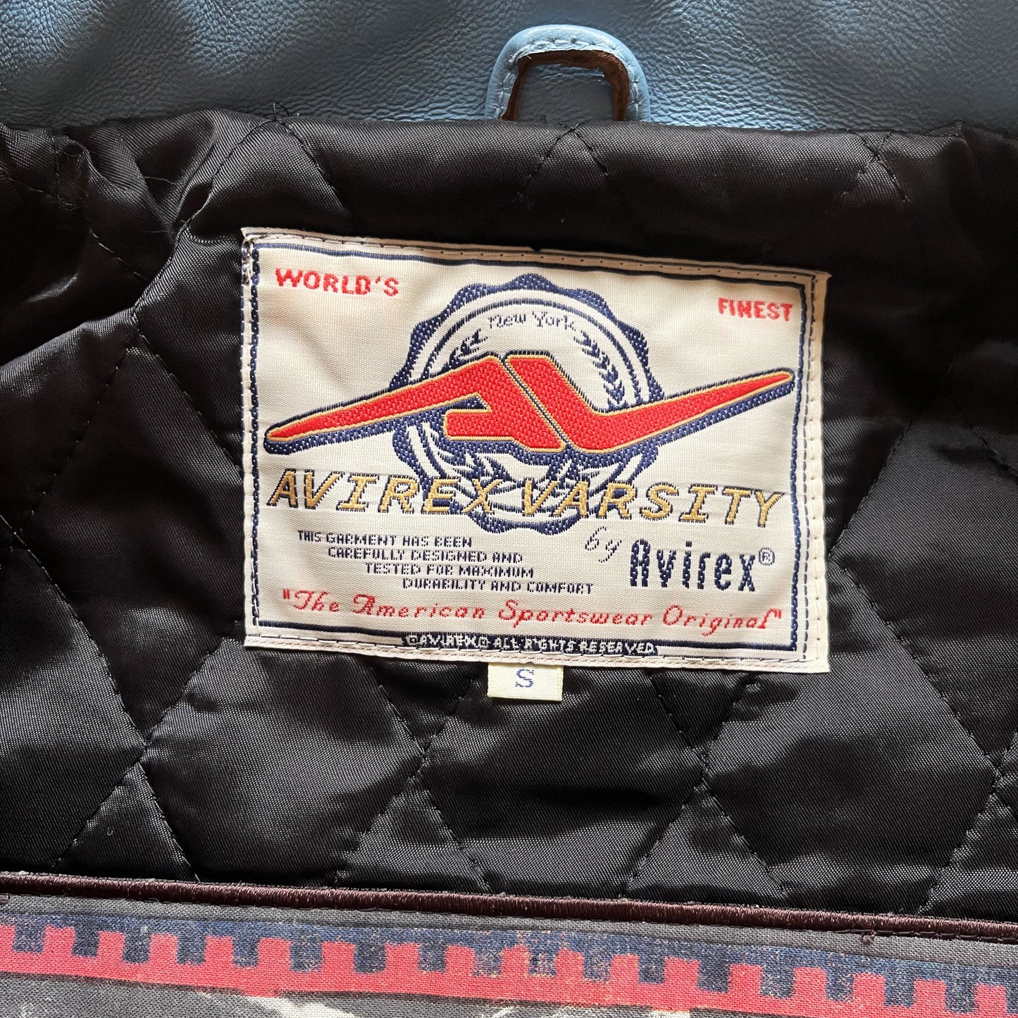 Avirex 'Snuk & Fox' Leather Varsity Jacket - S