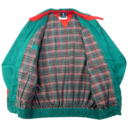 Vintage 80s YSL Yves Saint Laurent Pattern Lined Harrington Jacket Size L | Large, Green