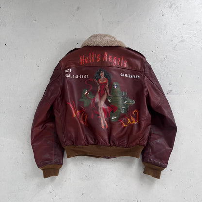 1960s schott hells angels leather flight jacket | Burgundy, Burgundy