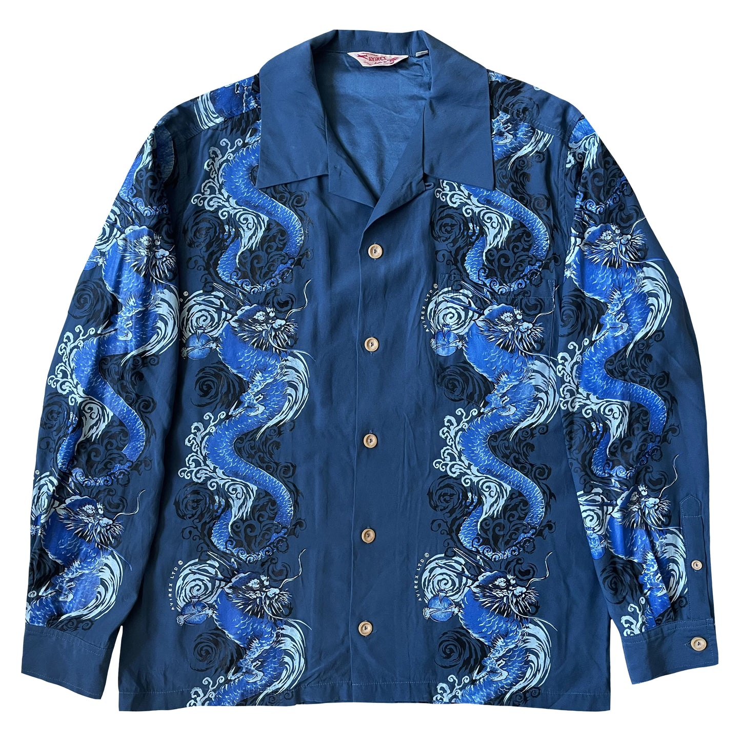 Avirex Dragon Hawaiian Souvenir Shirt - M