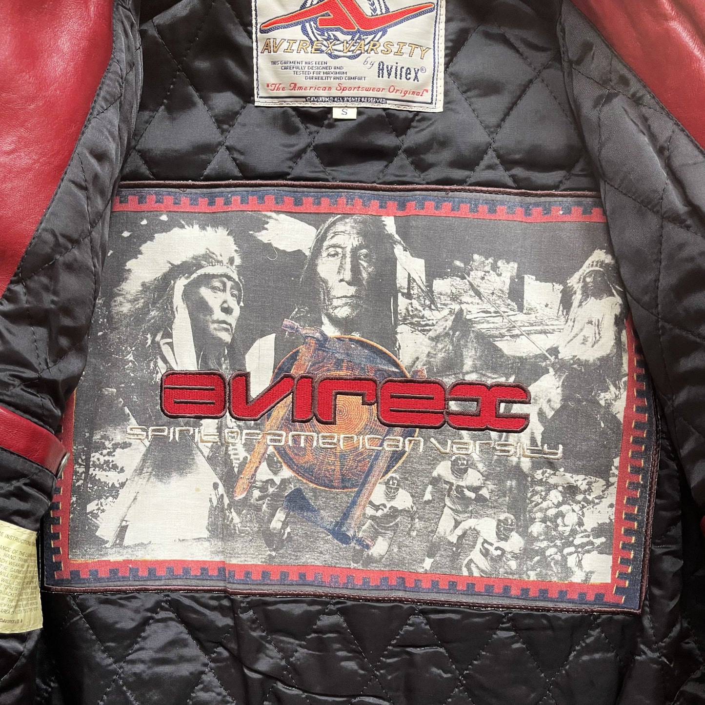 Avirex 'Snuk & Fox' Leather Varsity Jacket - S