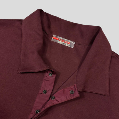 Prada Sport 00’s Burgundy Soft Cotton Nylon Detailed Shirt - M