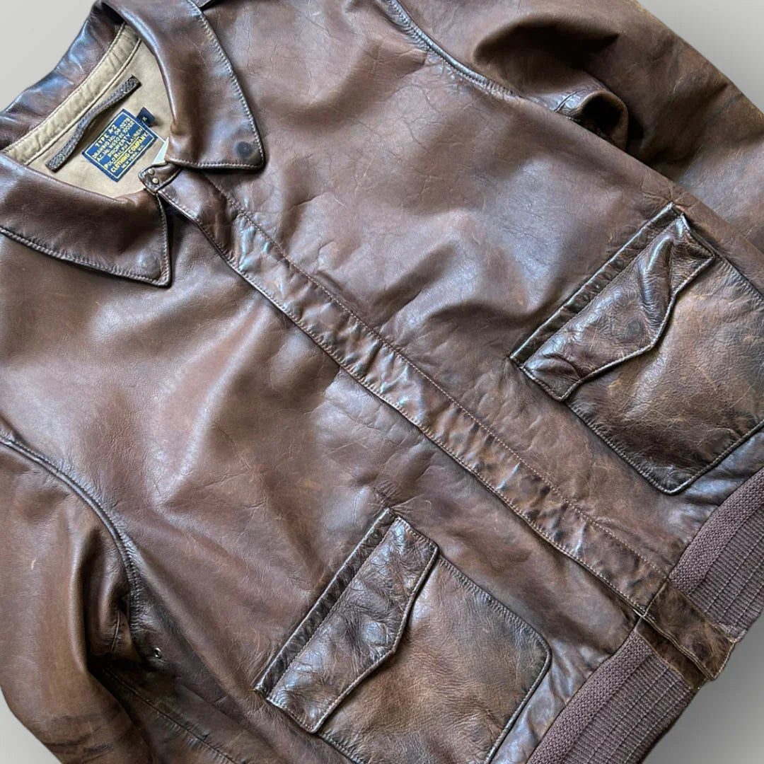 Ralph Lauren 2000's Leather Flight Jacket M/L