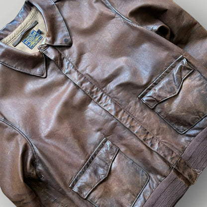 Ralph Lauren 2000's Leather Flight Jacket M/L