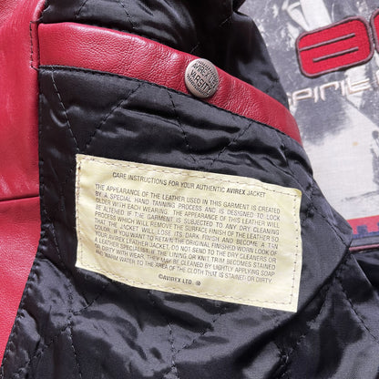 Avirex 'Snuk & Fox' Leather Varsity Jacket - S