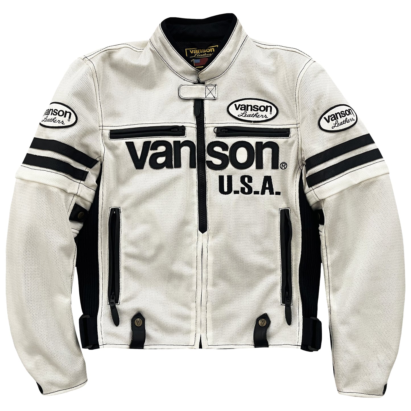 Vanson Leathers Motorcycle Mesh Racer Jacket - M