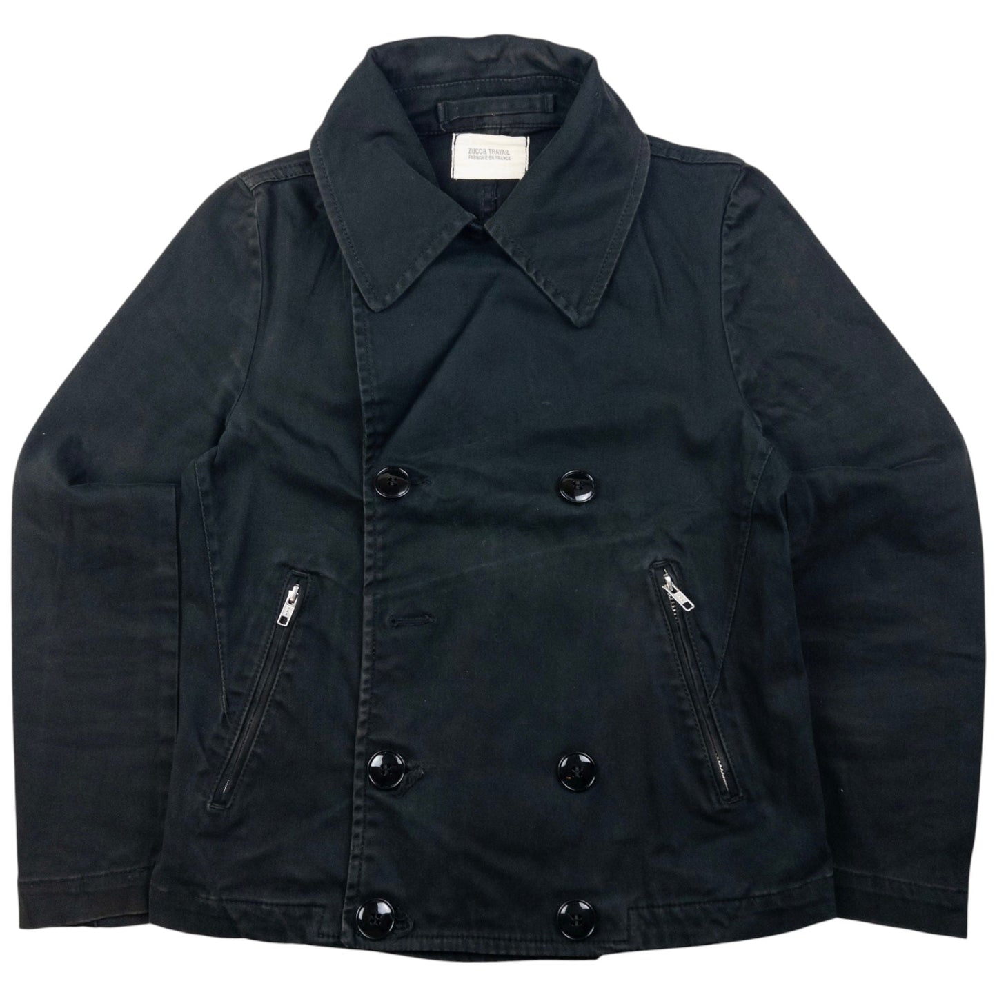 Vintage Cabane De Zucca By Issey Miyake Cropped Peacoat Womens Size S