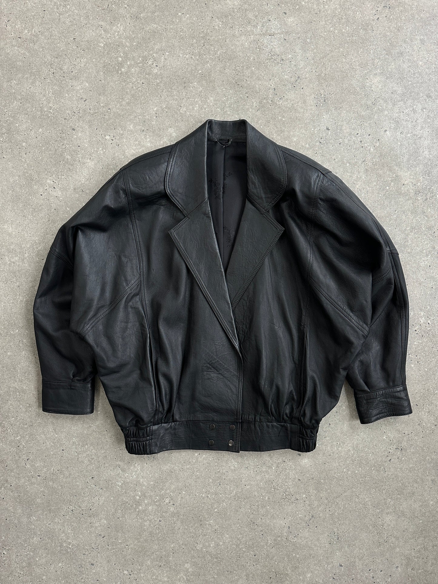 Vintage 1990s Lamb Leather Bomber Jacket - M