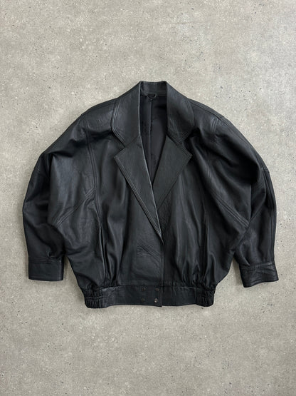 Vintage 1990s Lamb Leather Bomber Jacket - M