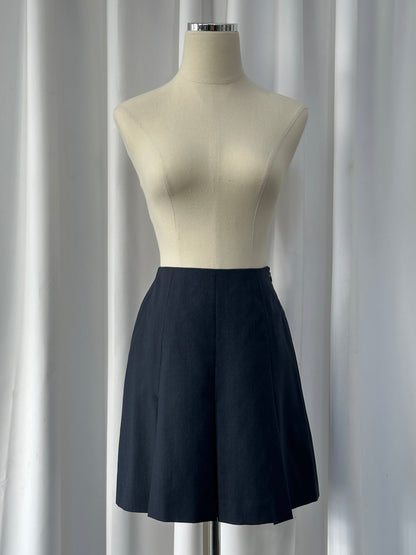 Italian Vintage 1990s Pure Merino Wool Pleated Mini Skirt - W24