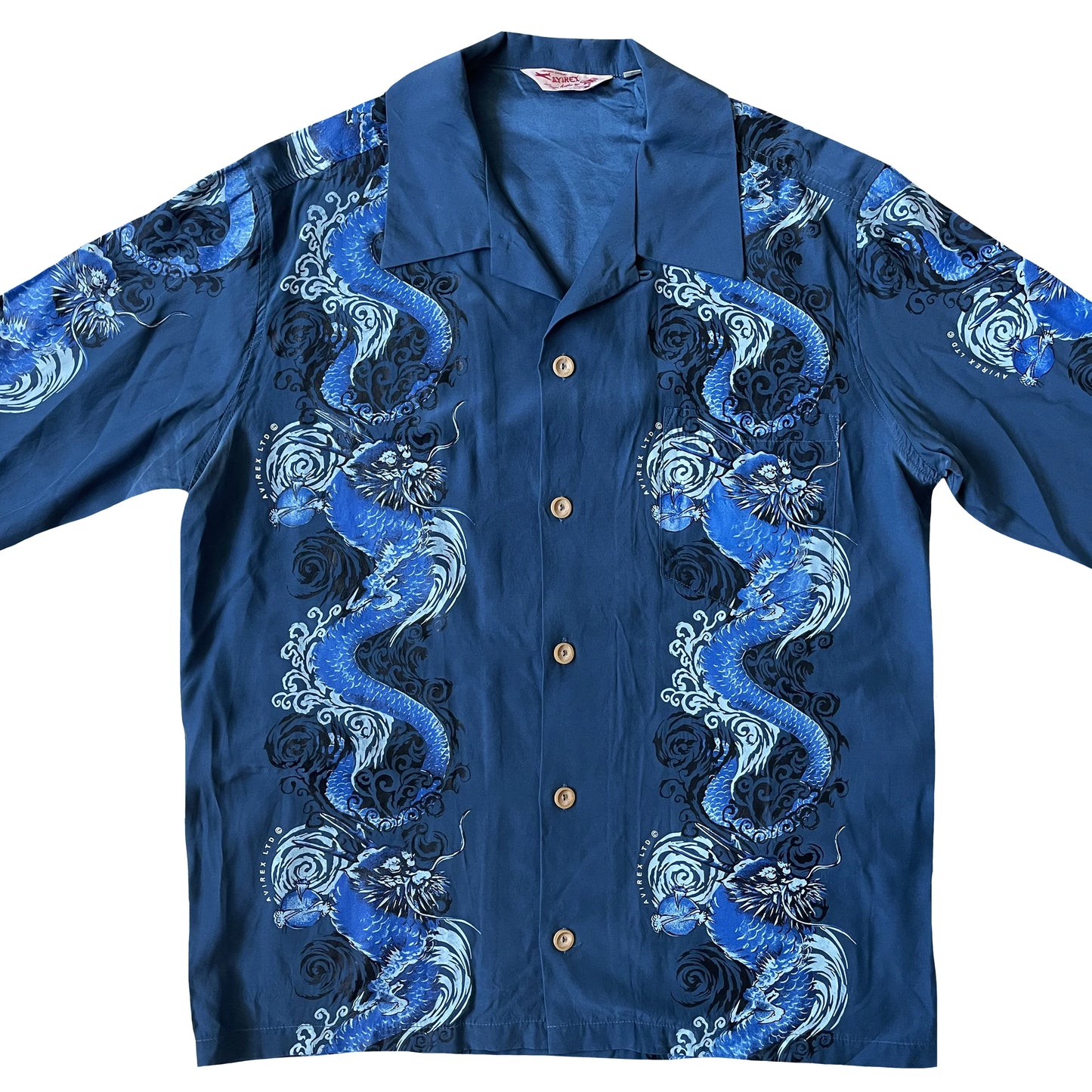Avirex Dragon Hawaiian Souvenir Shirt - M