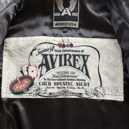 Avirex 'Royal Flush' Leather Varsity Jacket - L