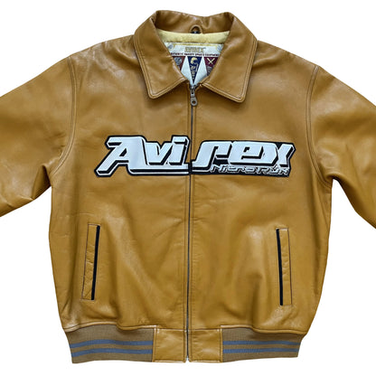 Avirex 'Nitro Run' Leather Varsity Jacket - M