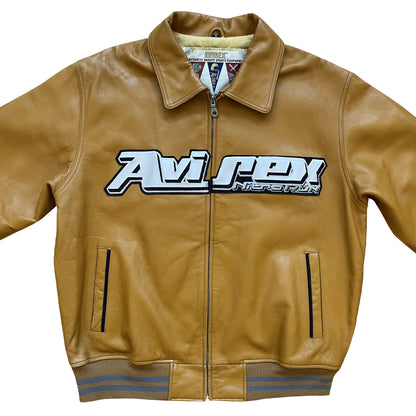 Avirex 'Nitro Run' Leather Varsity Jacket - M