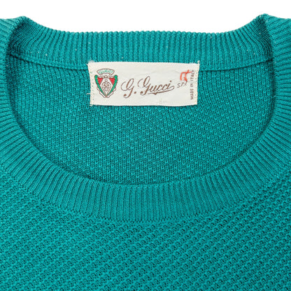 Vintage 80s Gucci Knit T Shirt Womens Size S | Small, Green