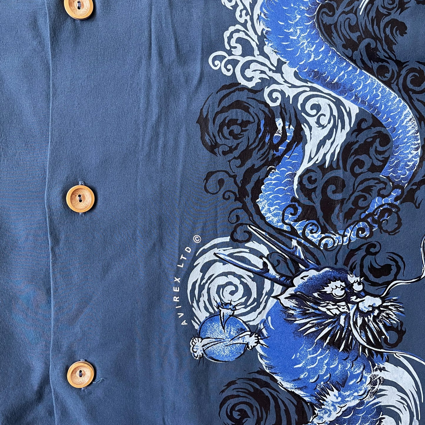 Avirex Dragon Hawaiian Souvenir Shirt - M