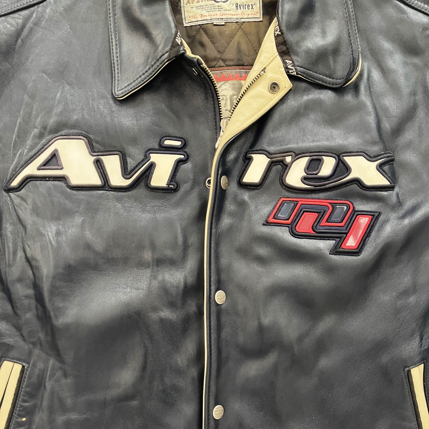 Avirex Leather Varsity Jacket - 3XL