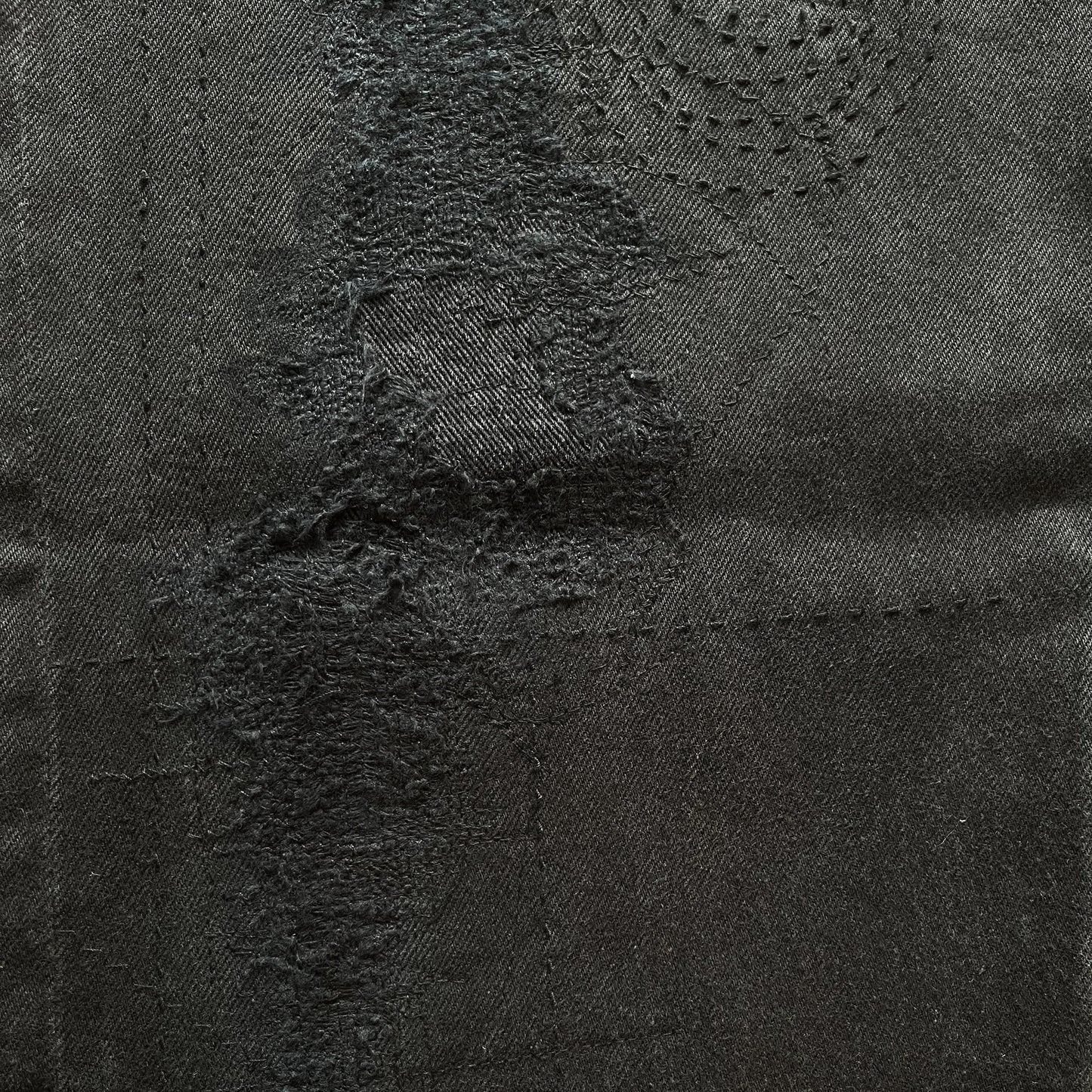 Boro Sashiko Black Distressed Jeans - W38"