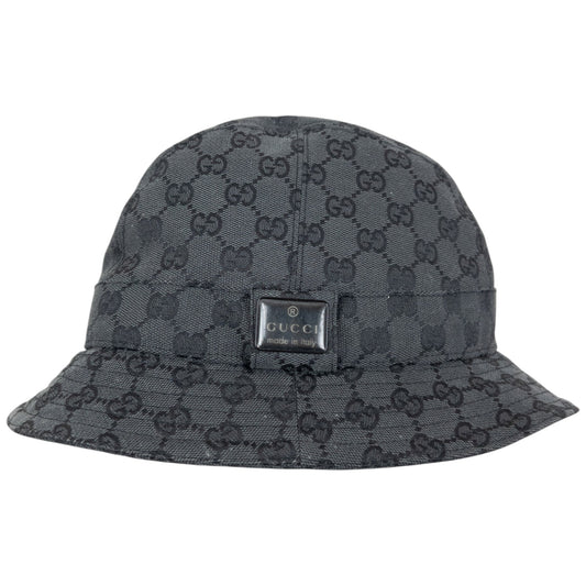 Vintage 2000s Gucci Monogram Bucket Hat Size L | O/S, Grey