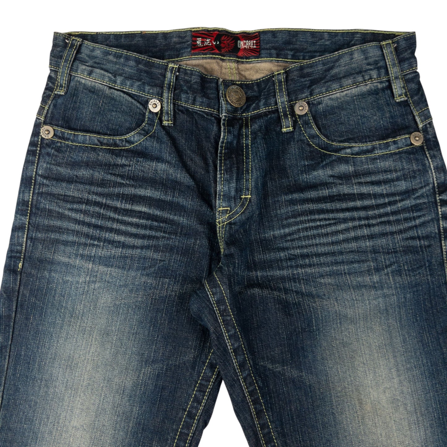 Vintage Oniarai Embroidered Devil Japanese Denim Jeans Size W33