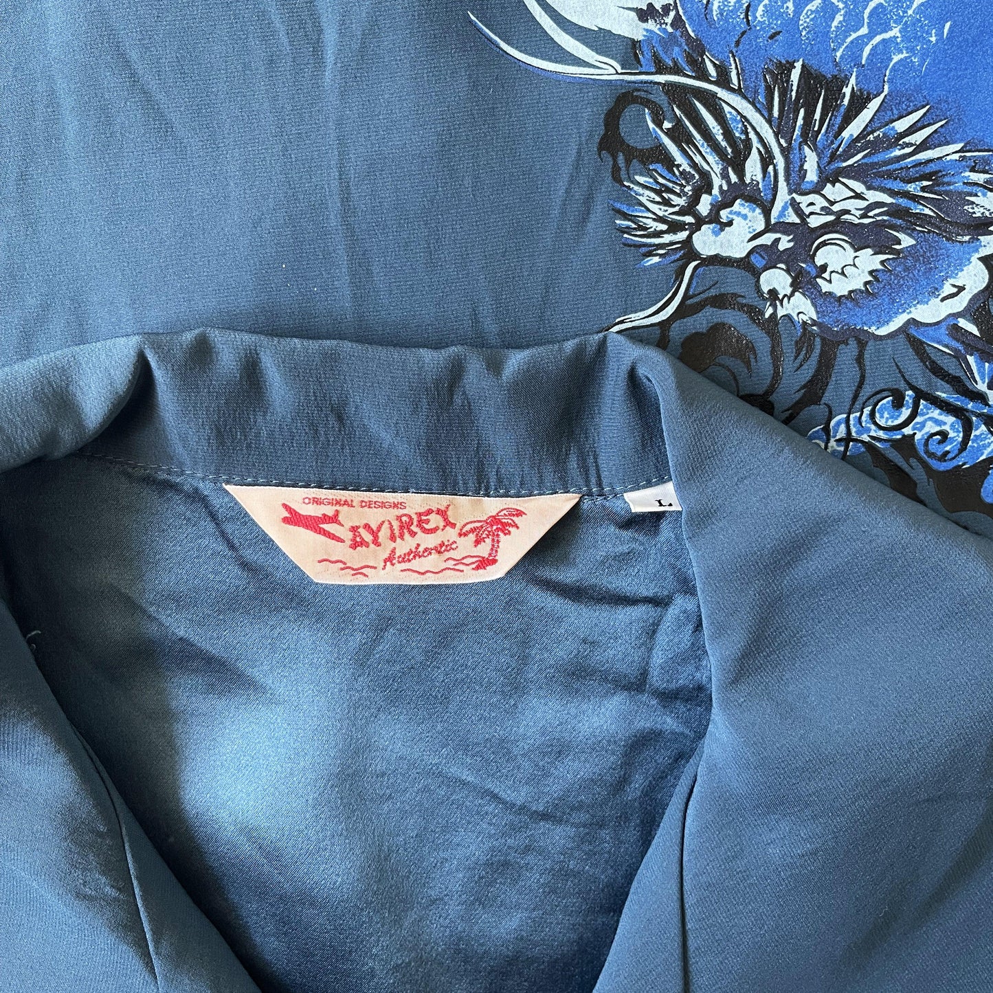 Avirex Dragon Hawaiian Souvenir Shirt - M