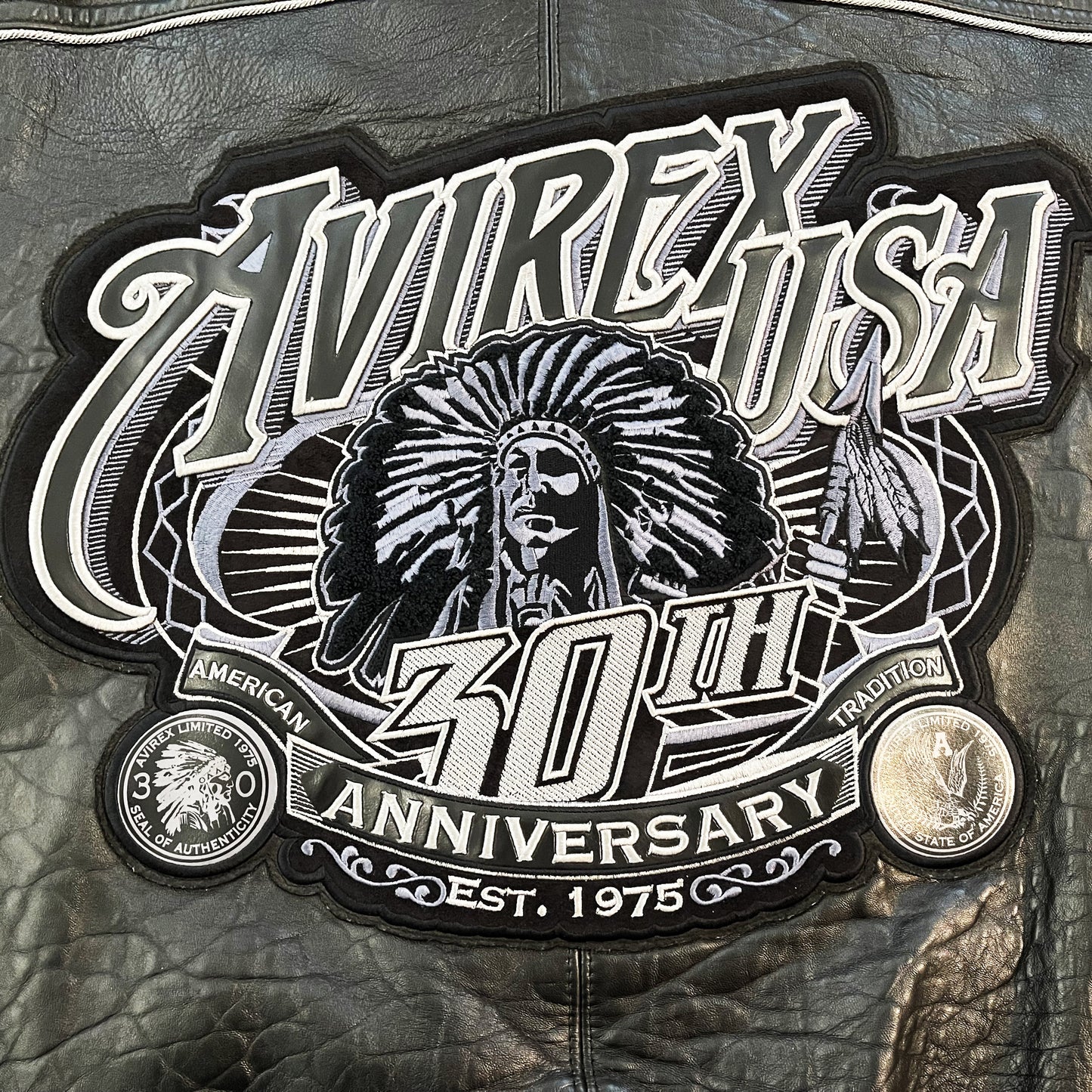 Avirex 30th Anniversary Leather Varsity Jacket - L