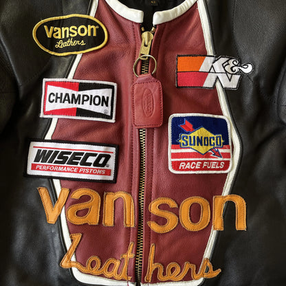 Vanson Leathers 'One Star' Motorcycle Racing Jacket - M