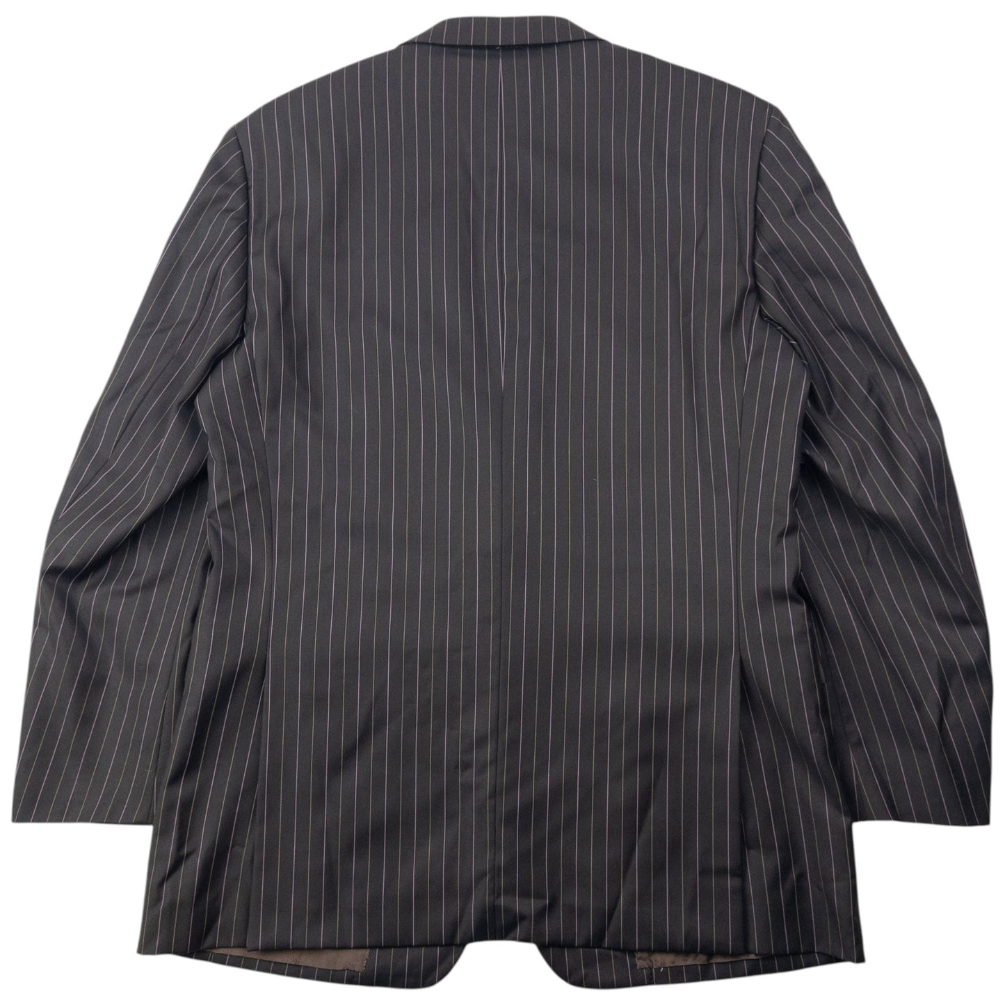 Vintage 90s YSL Yves Saint Laurent Pinstripe Jacket & Trousers Suit Set Size L | Large, Brown