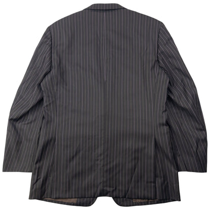 Vintage 90s YSL Yves Saint Laurent Pinstripe Jacket & Trousers Suit Set Size L | Large, Brown