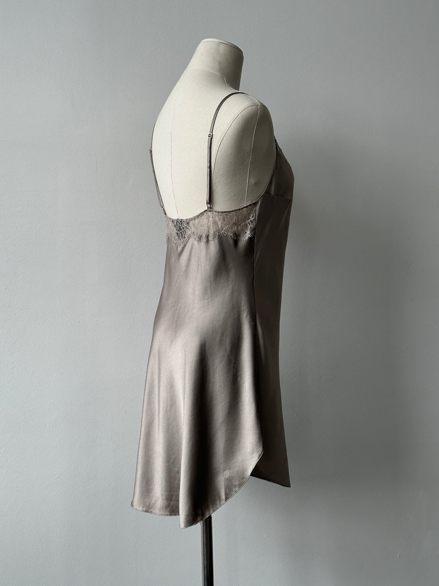 Victoria's Secret 2000s Satin Lace Mini Slip Dress - S