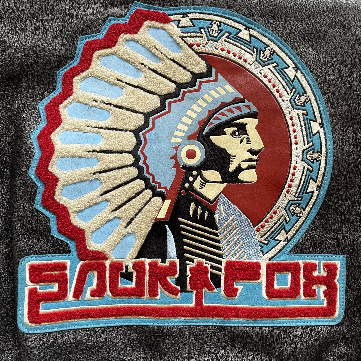 Avirex 'Snuk & Fox' Leather Varsity Jacket - S