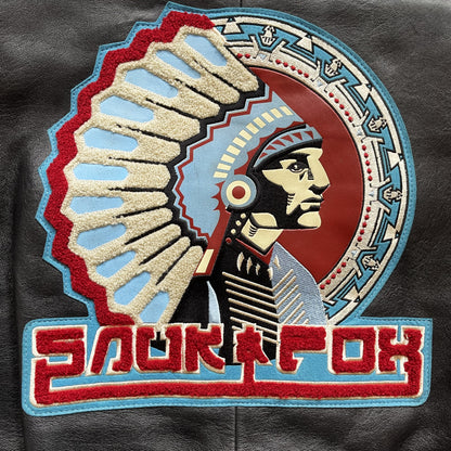 Avirex 'Snuk & Fox' Leather Varsity Jacket - S