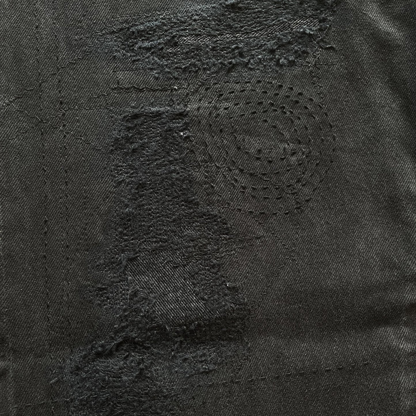 Boro Sashiko Black Distressed Jeans - W38"