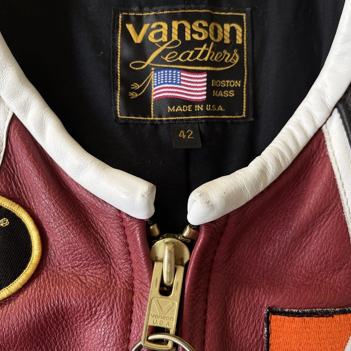 Vanson Leathers 'One Star' Motorcycle Racing Jacket - M