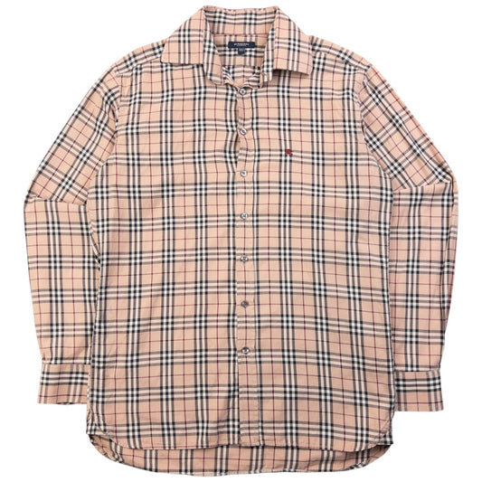 Vintage 2000s Burberry Nova Check Long Sleeve Button Up Shirt Size S | Small, Beige