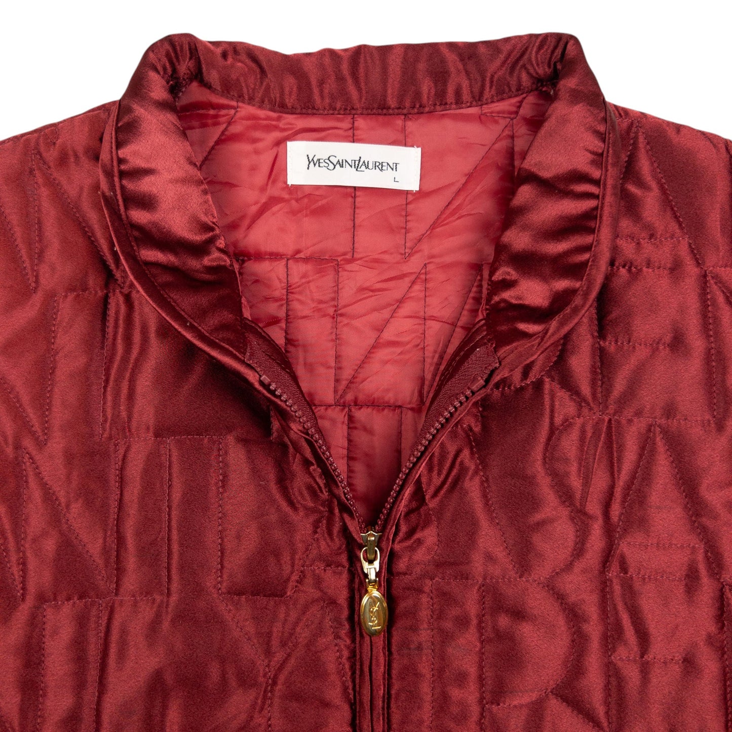 Vintage YSL Yves Saint Laurent Monogram Quilted Gilet Size L