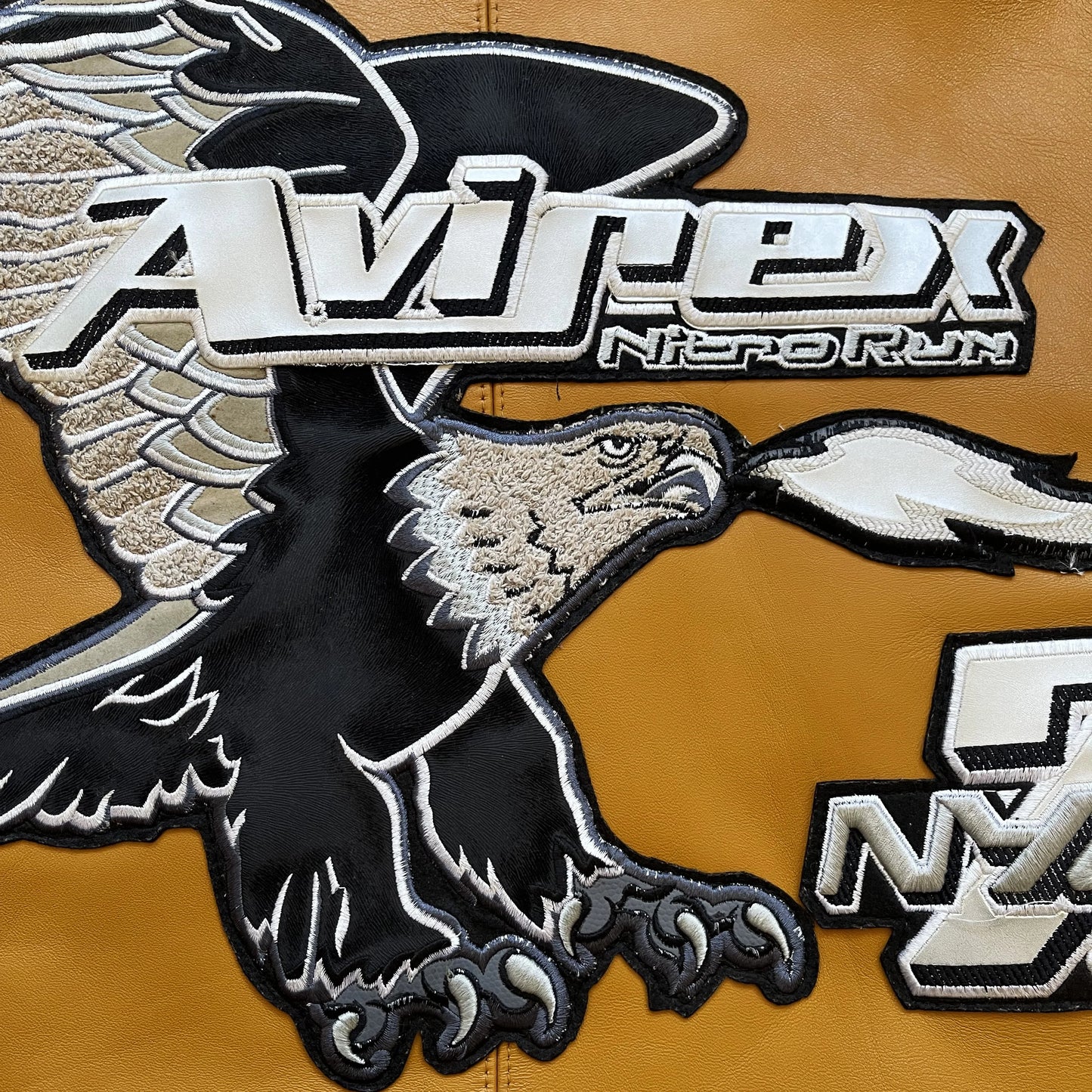 Avirex 'Nitro Run' Leather Varsity Jacket - M