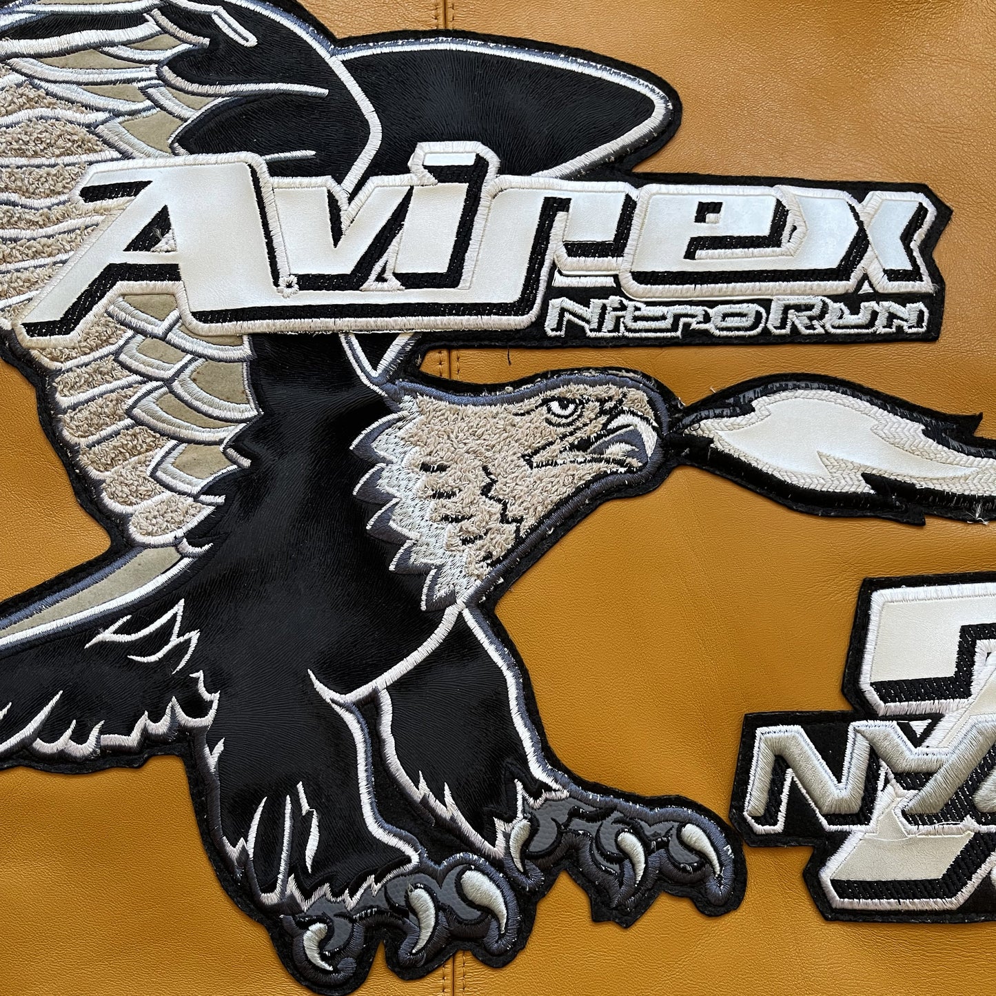 Avirex 'Nitro Run' Leather Varsity Jacket - M