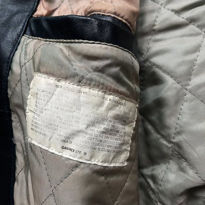 Avirex 'Oridian Warrior' Leather Varsity Jacket - M