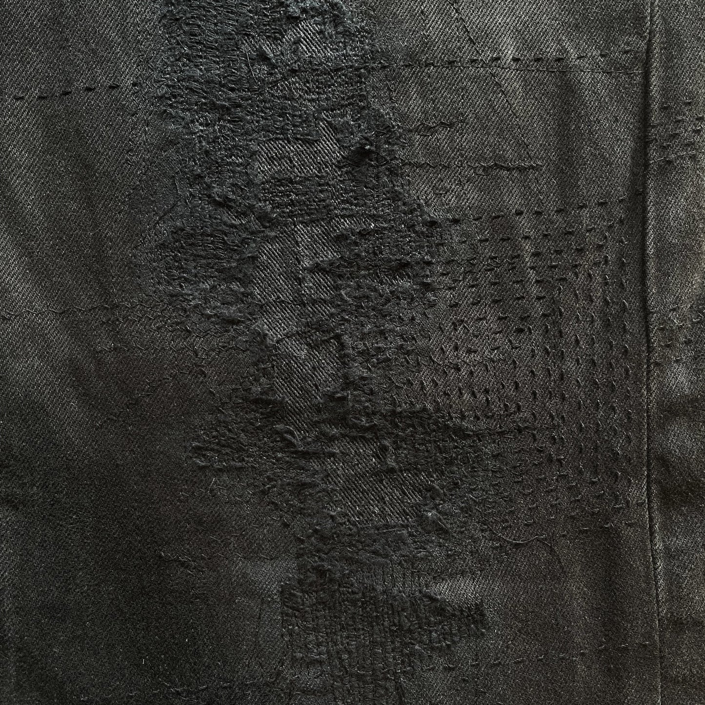 Boro Sashiko Black Distressed Jeans - W38"