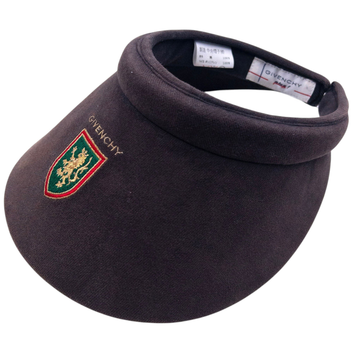 Vintage 90s Givenchy Embroidered Headband Visor Hat | O/S, Brown