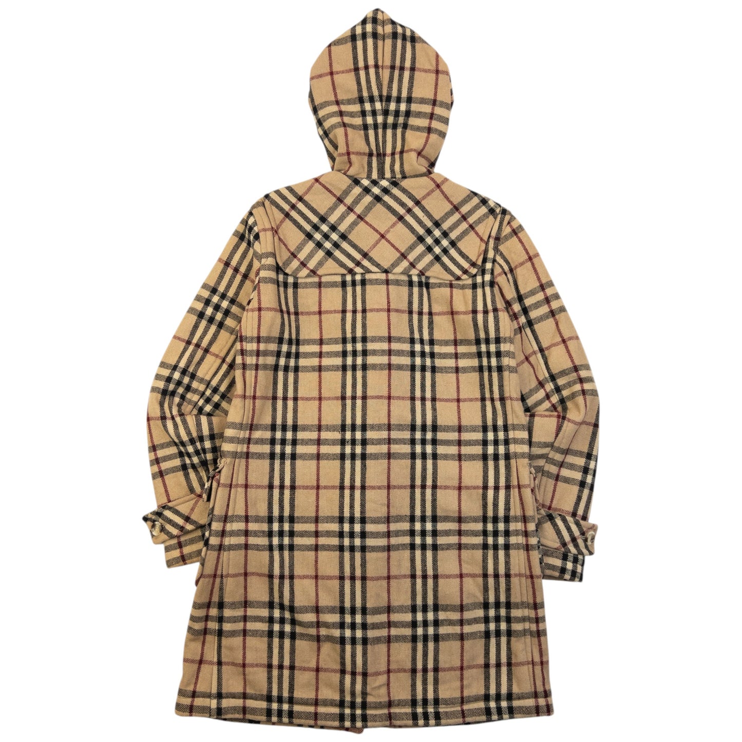 Vintage 2000s Burberry Nova Check Fleece Lined Duffle Jacket Womens Size S | O/S, Beige