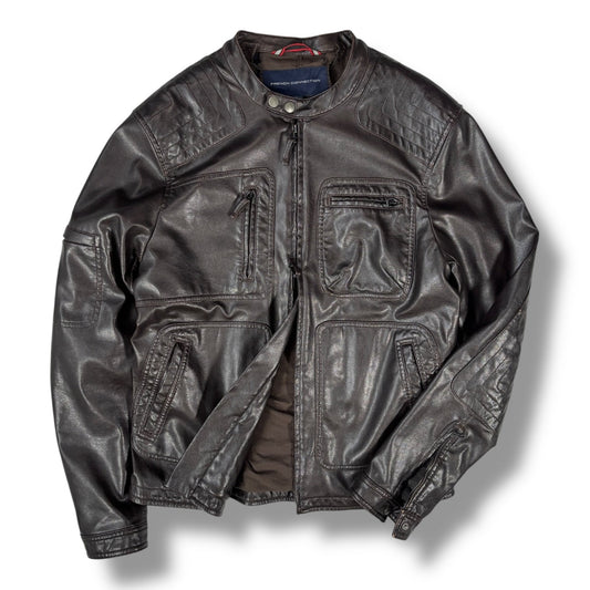 French Connection 00’s Faux Leather Jacket M | Medium, Brown